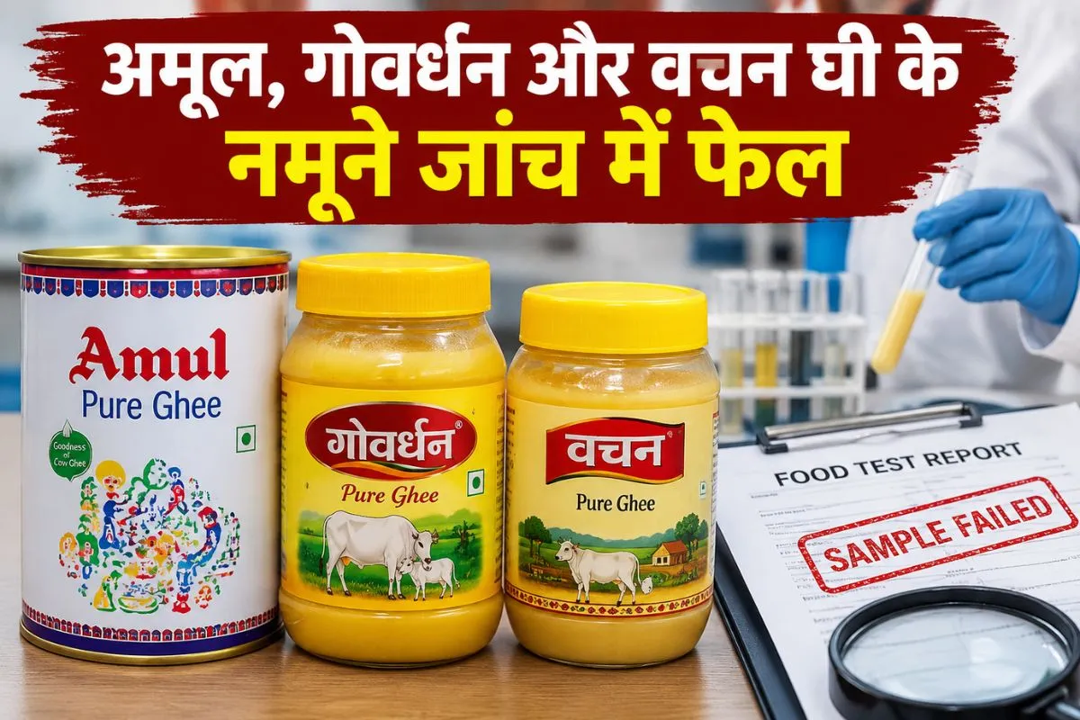 त्योहारों से पहले खाद्य विभाग का बड़ा खुलासा, अमूल-गोवर्धन समेत 9 प्रतिष्ठानों के खाद्य नमूने फेल